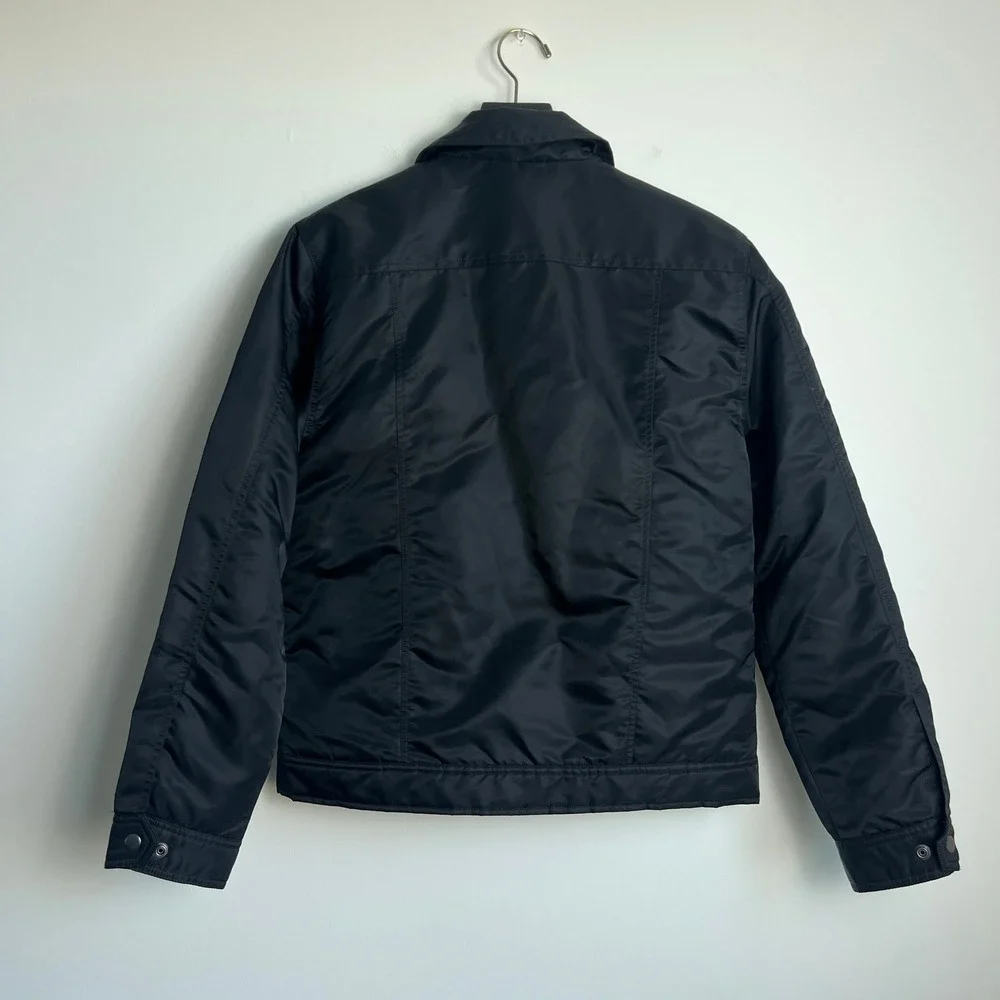 Frame Black Nylon Quilted Liner‎ Men's Trucker Jacket Car Coat Small